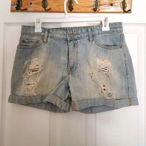 Ripped Denim Shorts